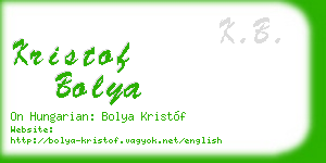 kristof bolya business card