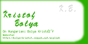 kristof bolya business card